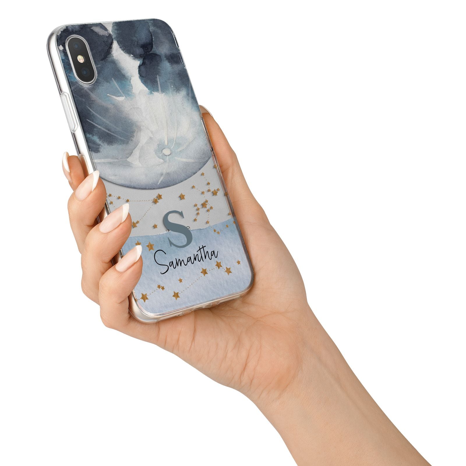 Moon Constellation Personalised iPhone X Bumper Case on Silver iPhone Alternative Image 2