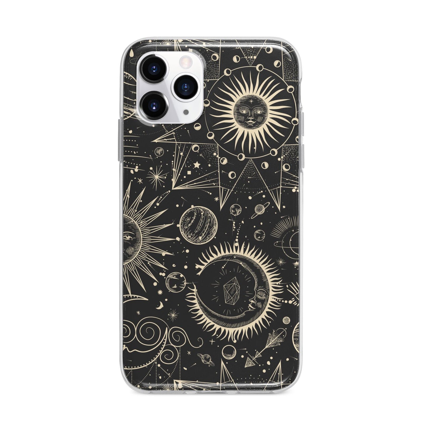 Moon Phases Apple iPhone 11 Pro in Silver with Bumper Case
