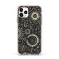 Moon Phases Apple iPhone 11 Pro in Silver with Pink Impact Case