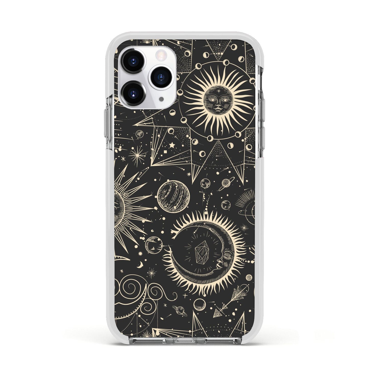 Moon Phases Apple iPhone 11 Pro in Silver with White Impact Case