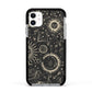 Moon Phases Apple iPhone 11 in White with Black Impact Case