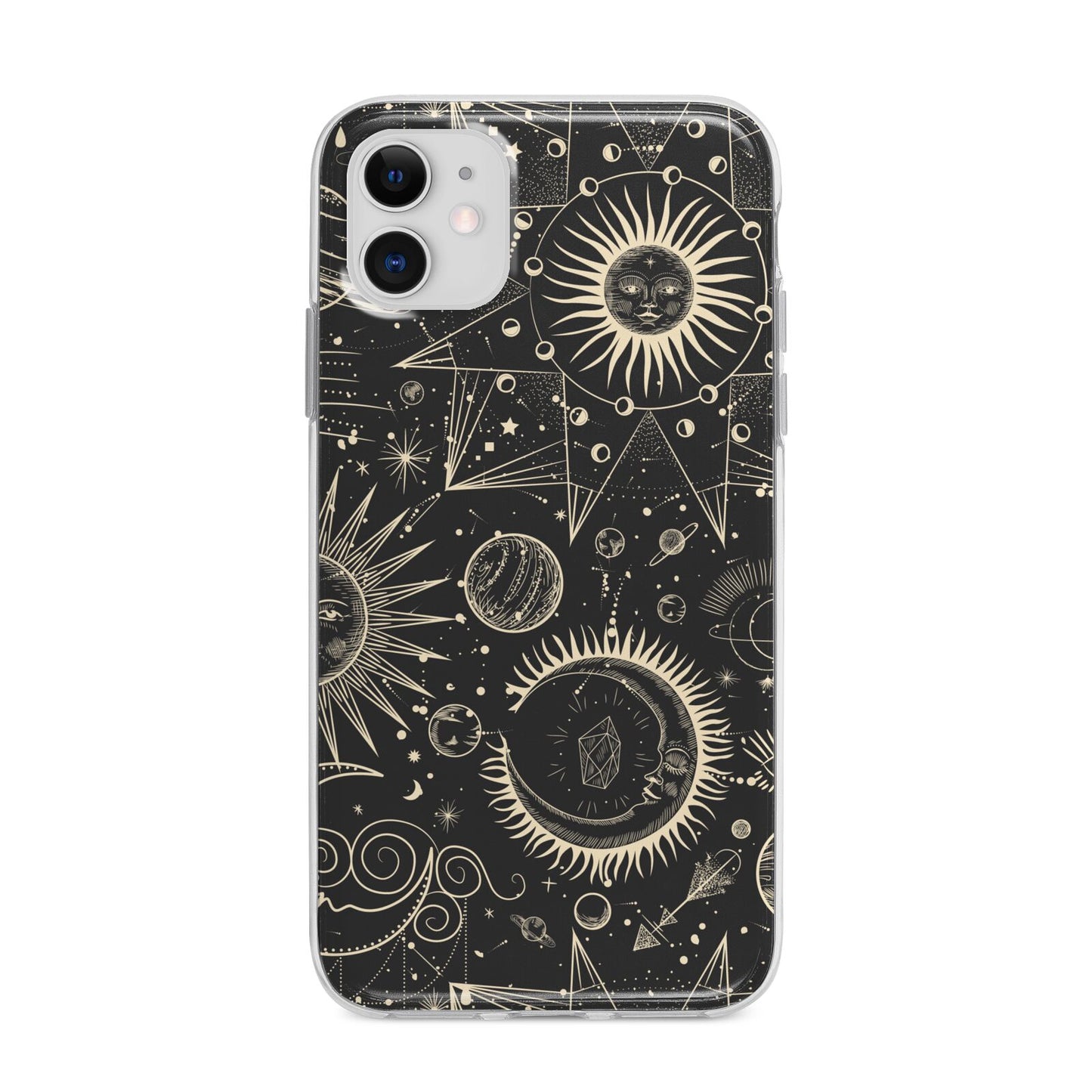 Moon Phases Apple iPhone 11 in White with Bumper Case