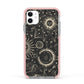 Moon Phases Apple iPhone 11 in White with Pink Impact Case