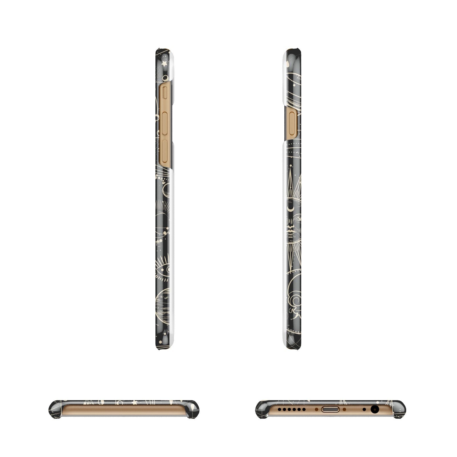 Moon Phases Apple iPhone 6 3D Wrap Snap Case Angled Images