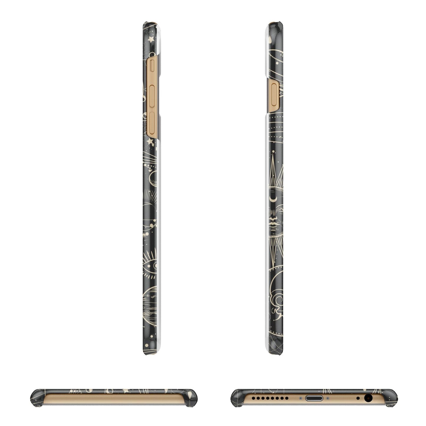 Moon Phases Apple iPhone 6 Plus 3D Wrap Snap Case Angled Images