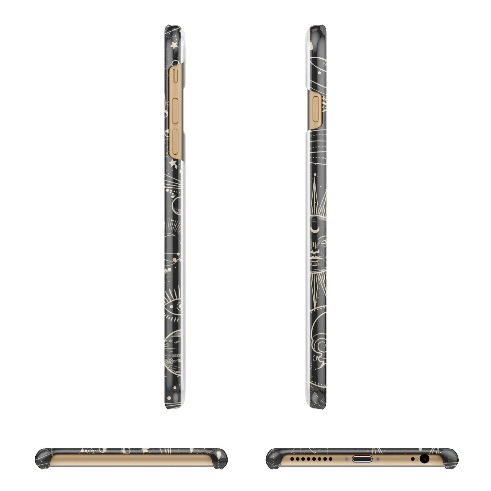 Moon Phases Apple iPhone 6 Plus 3D Wrap Snap Case Angled Images