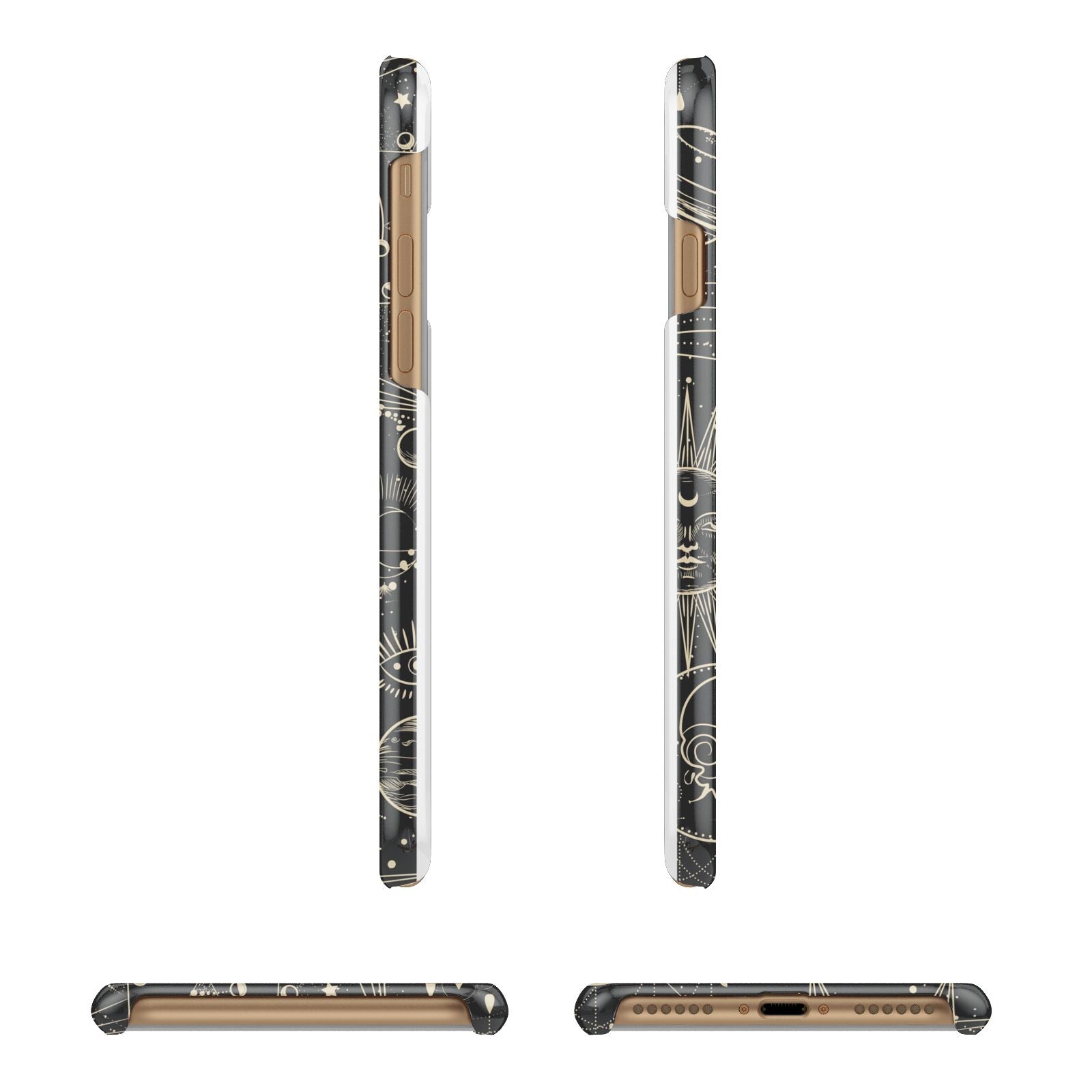 Moon Phases Apple iPhone 7 8 3D Wrap Snap Case Angled Images