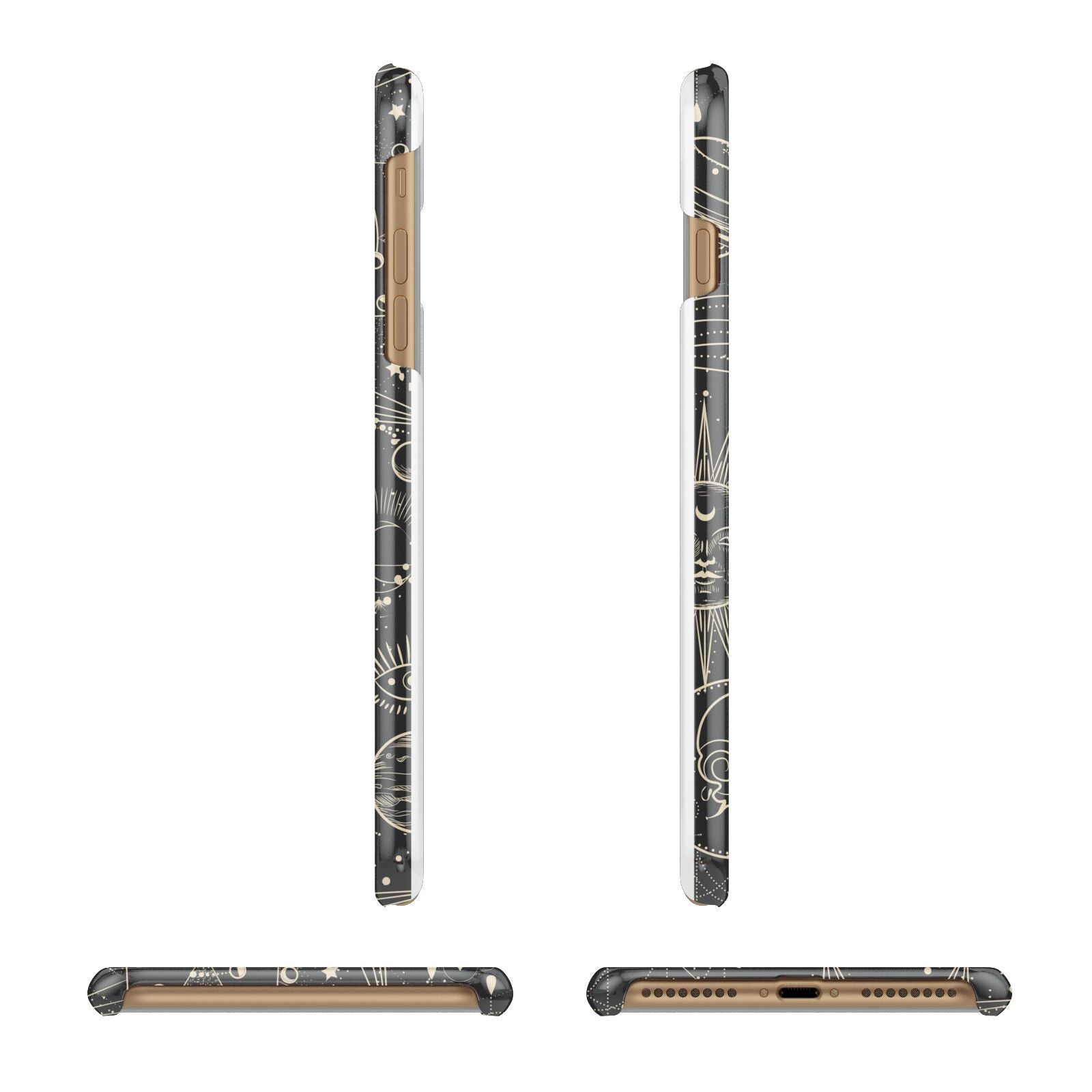 Moon Phases Apple iPhone 7 Plus 3D Wrap Snap Case Angled Images