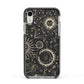 Moon Phases Apple iPhone XR Impact Case Black Edge on Silver Phone