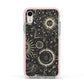 Moon Phases Apple iPhone XR Impact Case Pink Edge on Silver Phone