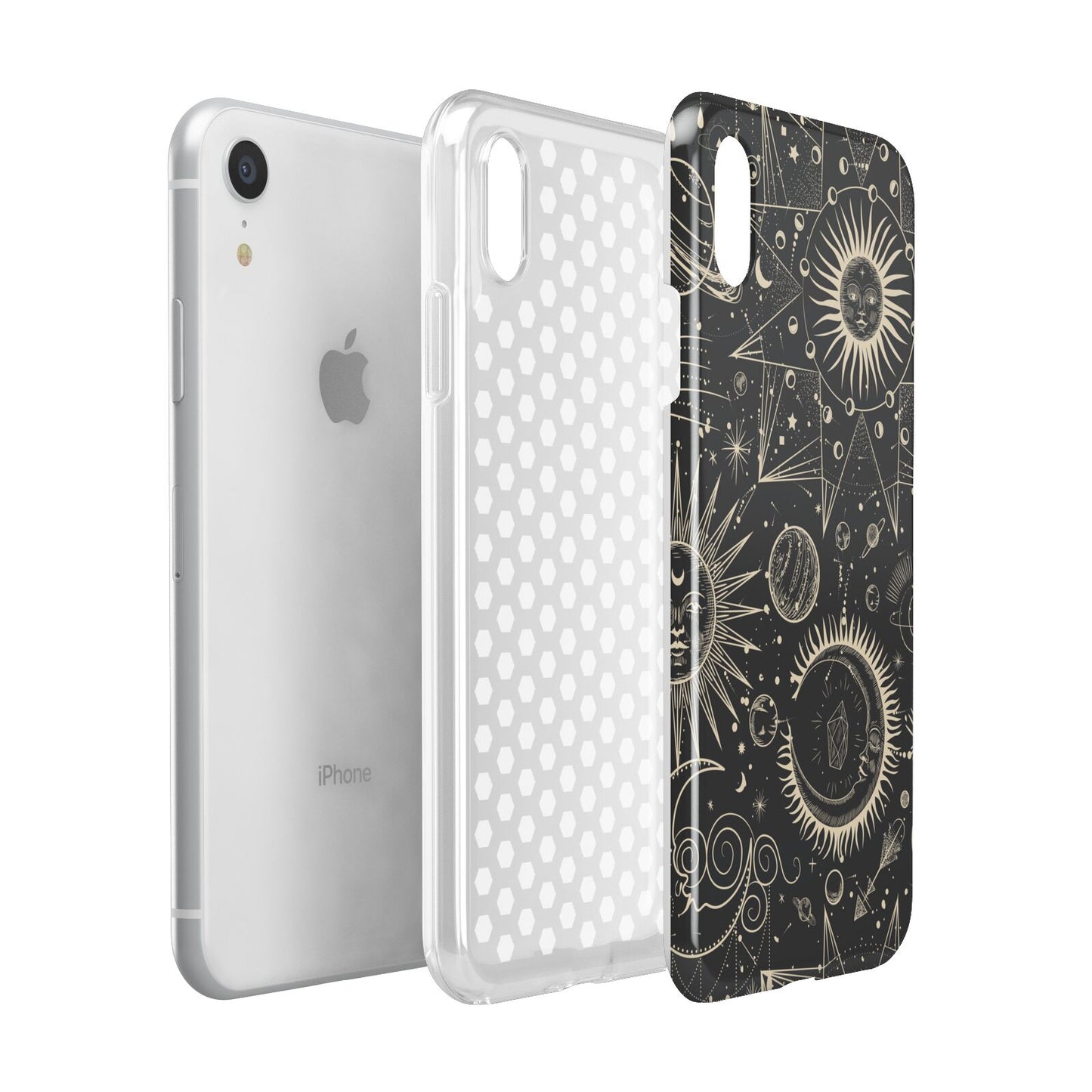 Moon Phases Apple iPhone XR White 3D Tough Case Expanded view