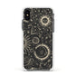 Moon Phases Apple iPhone Xs Impact Case White Edge on Black Phone