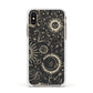 Moon Phases Apple iPhone Xs Impact Case White Edge on Gold Phone