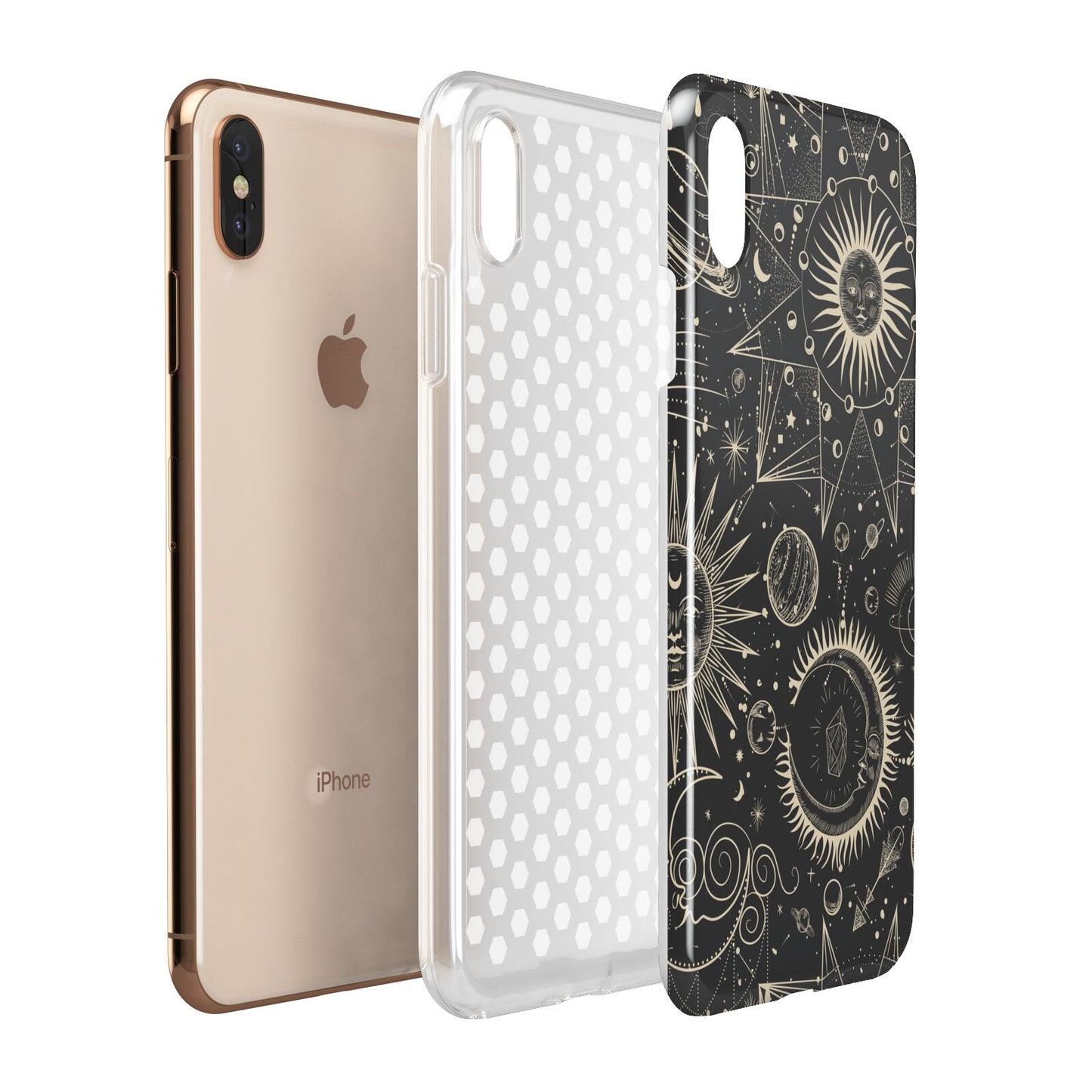 Moon Phases Apple iPhone Xs Max 3D Tough Case Expanded View