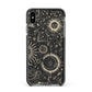 Moon Phases Apple iPhone Xs Max Impact Case Black Edge on Black Phone