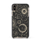 Moon Phases Apple iPhone Xs Max Impact Case Black Edge on Gold Phone