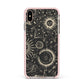 Moon Phases Apple iPhone Xs Max Impact Case Pink Edge on Gold Phone