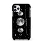 Moon Phases Personalised Name Apple iPhone 11 Pro Max in Silver with Black Impact Case