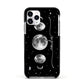 Moon Phases Personalised Name Apple iPhone 11 Pro in Silver with Black Impact Case