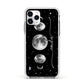 Moon Phases Personalised Name Apple iPhone 11 Pro in Silver with White Impact Case