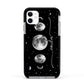 Moon Phases Personalised Name Apple iPhone 11 in White with Black Impact Case