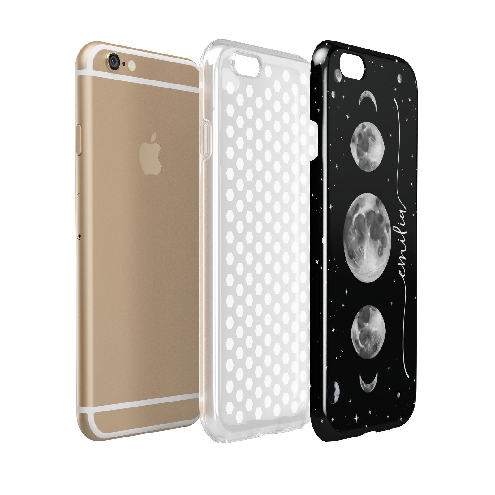 Moon Phases Personalised Name Apple iPhone 6 3D Tough Case Expanded view