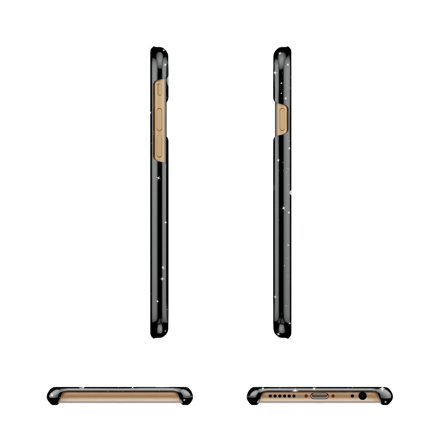 Moon Phases Personalised Name Apple iPhone 6 3D Wrap Snap Case Angled Images