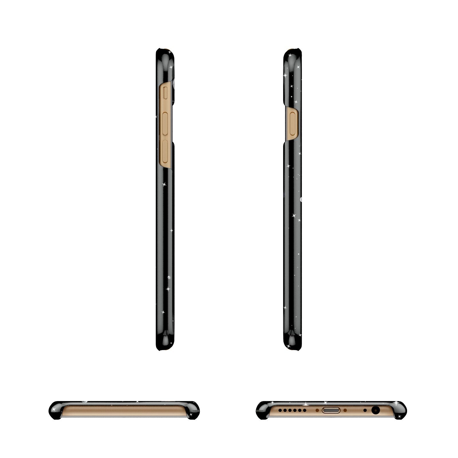 Moon Phases Personalised Name Apple iPhone 6 3D Wrap Snap Case Angled Images