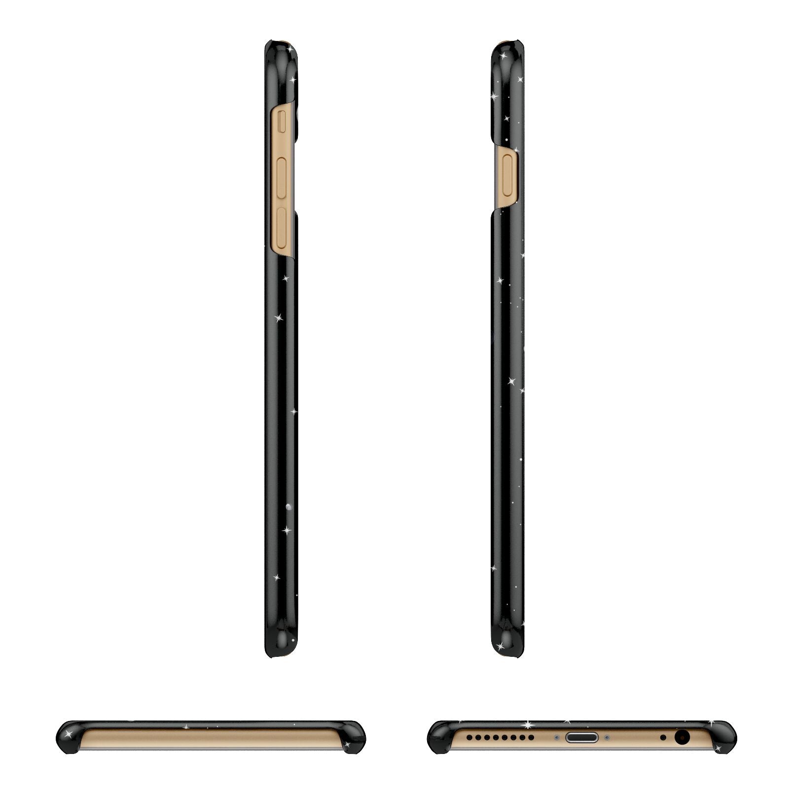 Moon Phases Personalised Name Apple iPhone 6 Plus 3D Wrap Snap Case Angled Images