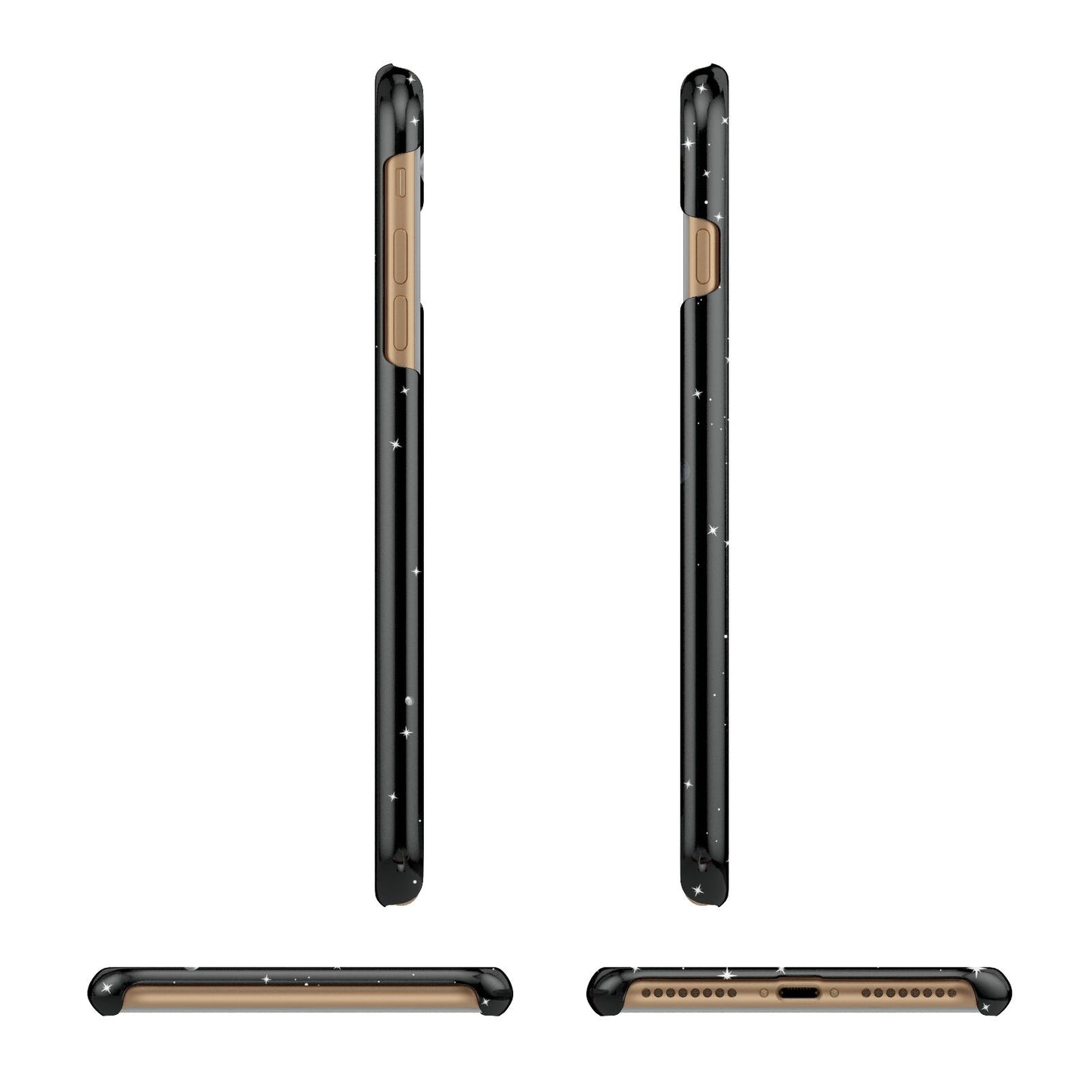 Moon Phases Personalised Name Apple iPhone 7 Plus 3D Wrap Snap Case Angled Images