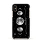 Moon Phases Personalised Name Apple iPhone Xs Impact Case Black Edge on Gold Phone