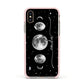 Moon Phases Personalised Name Apple iPhone Xs Impact Case Pink Edge on Gold Phone