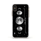 Moon Phases Personalised Name Apple iPhone Xs Impact Case White Edge on Gold Phone
