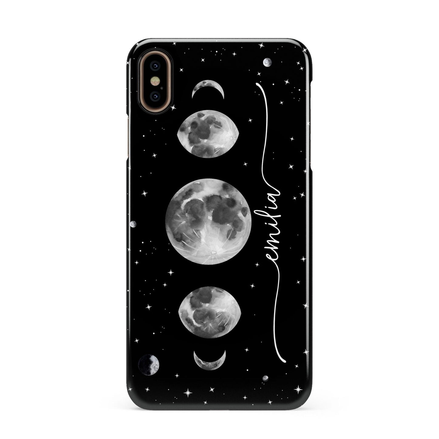 Moon Phases Personalised Name Apple iPhone Xs Max 3D Snap Case