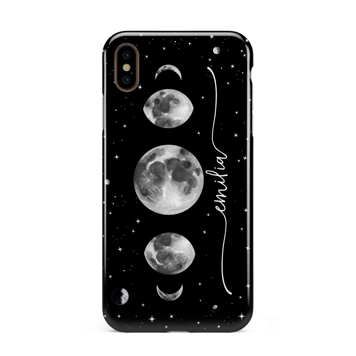Moon Phases Personalised Name Apple iPhone Xs Max 3D Tough Case