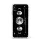 Moon Phases Personalised Name Apple iPhone Xs Max Impact Case White Edge on Silver Phone