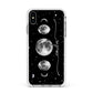 Moon Phases Personalised Name Apple iPhone Xs Max Impact Case White Edge on Silver Phone