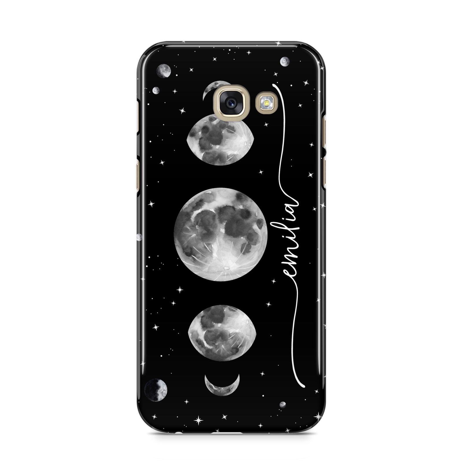 Moon Phases Personalised Name Samsung Galaxy A5 2017 Case on gold phone