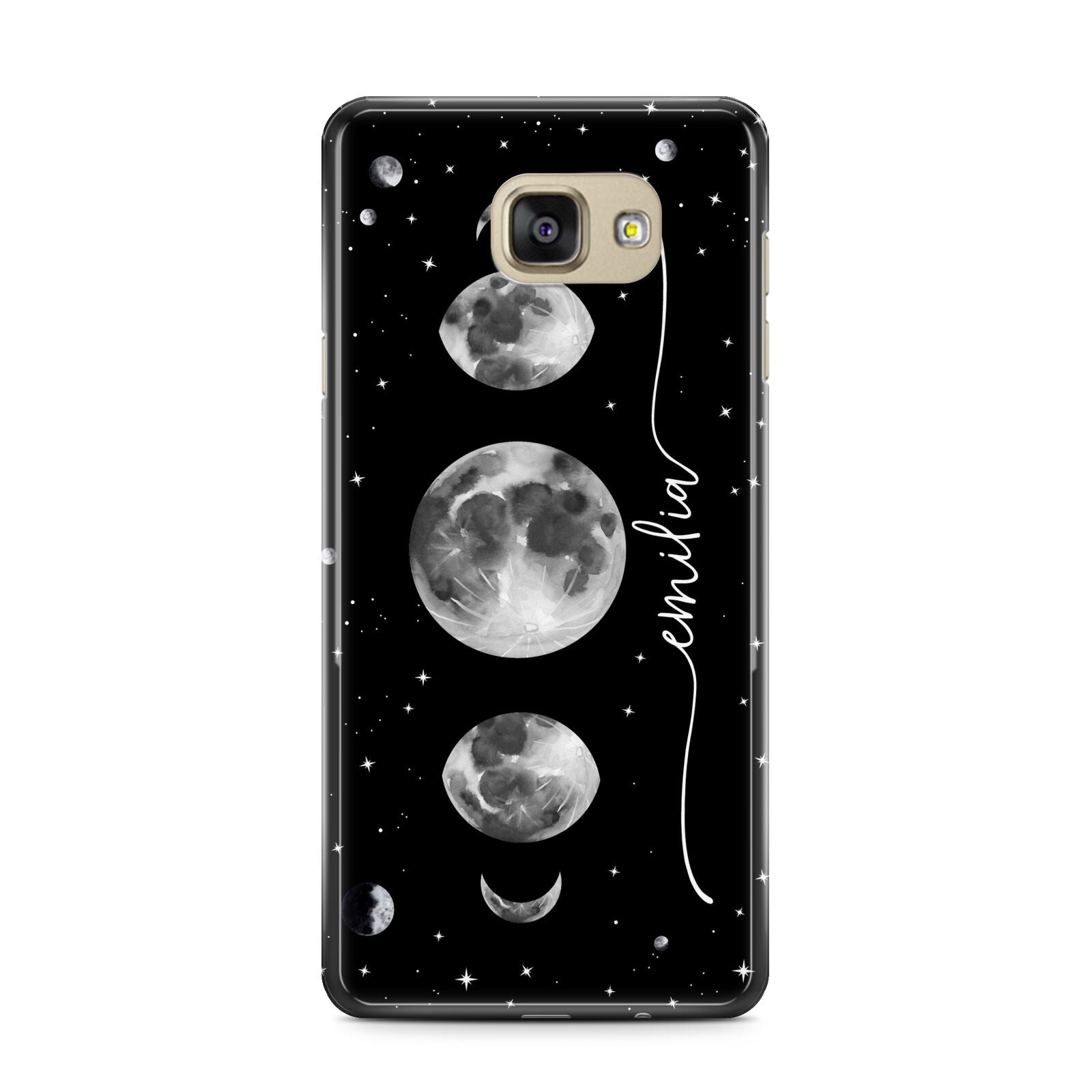 Moon Phases Personalised Name Samsung Galaxy A7 2016 Case on gold phone