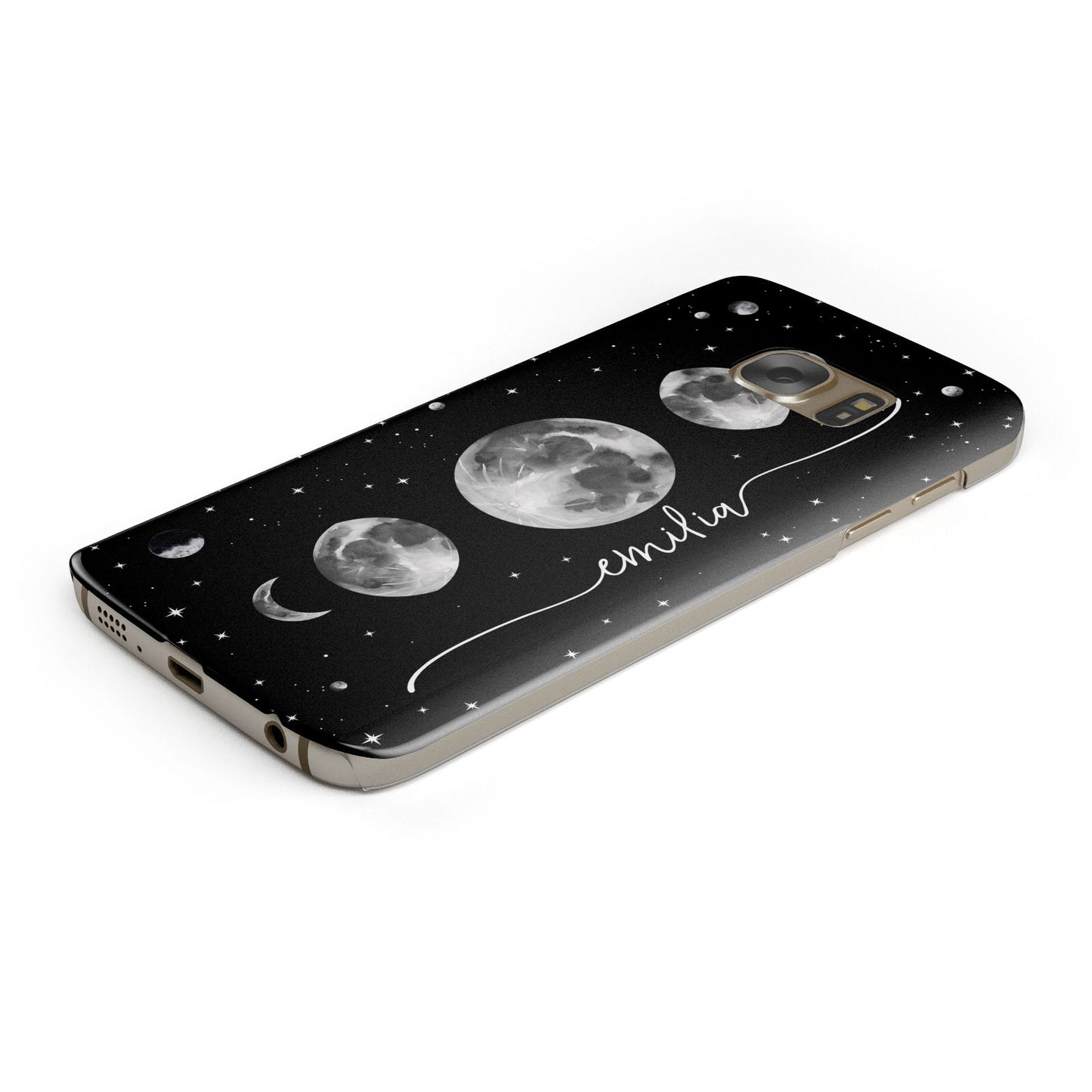 Moon Phases Personalised Name Samsung Galaxy Case Bottom Cutout