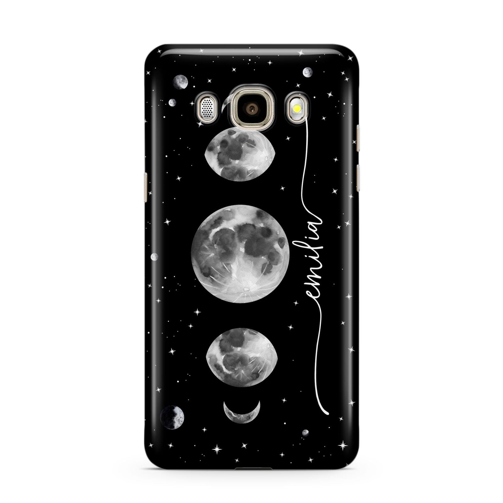 Moon Phases Personalised Name Samsung Galaxy J7 2016 Case on gold phone