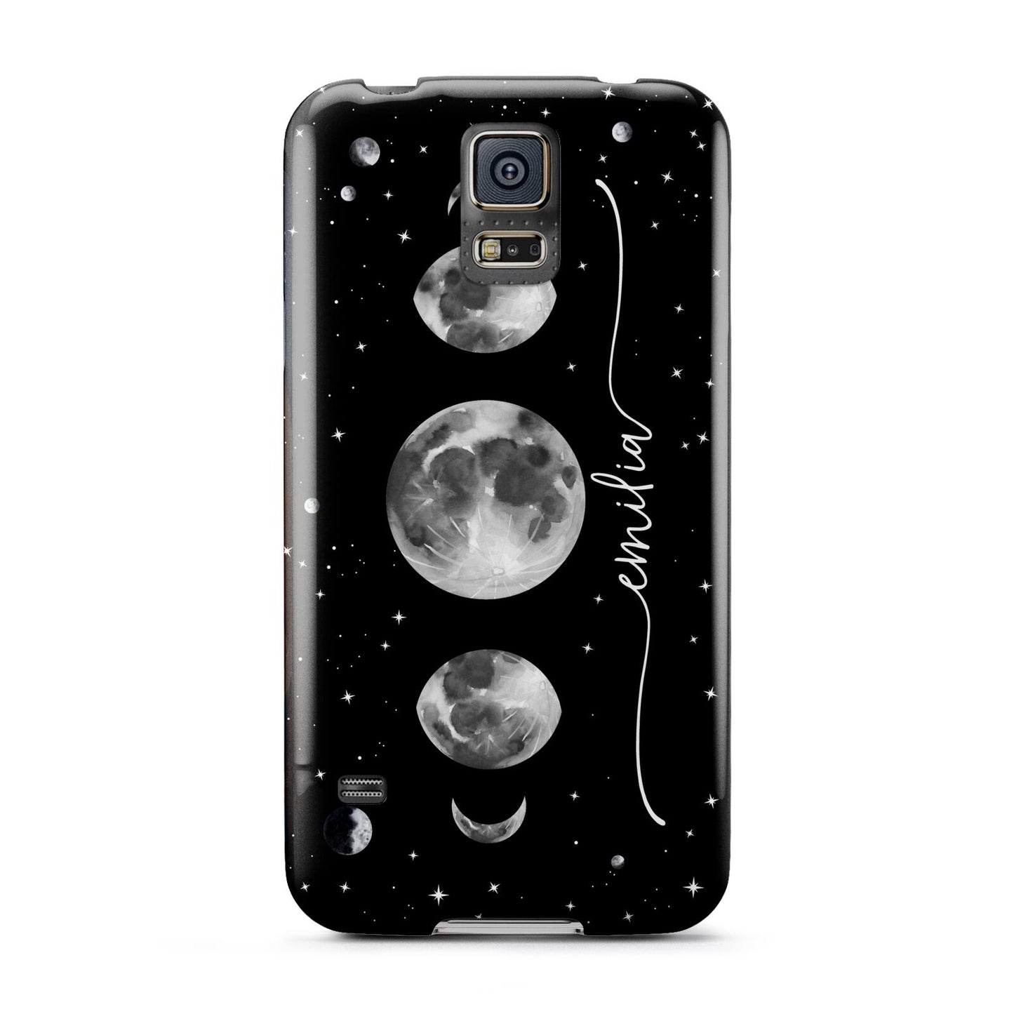 Moon Phases Personalised Name Samsung Galaxy S5 Case