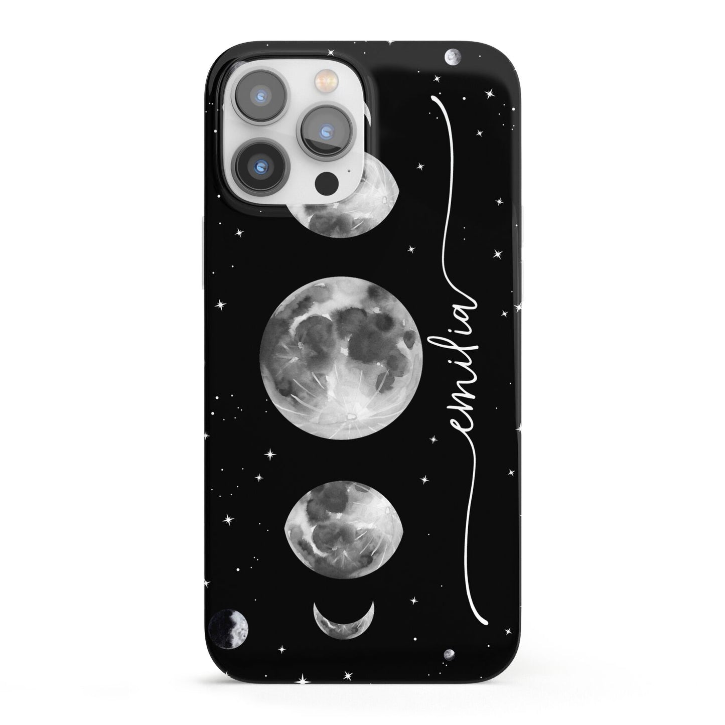 Moon Phases Personalised Name iPhone 13 Pro Max Full Wrap 3D Snap Case