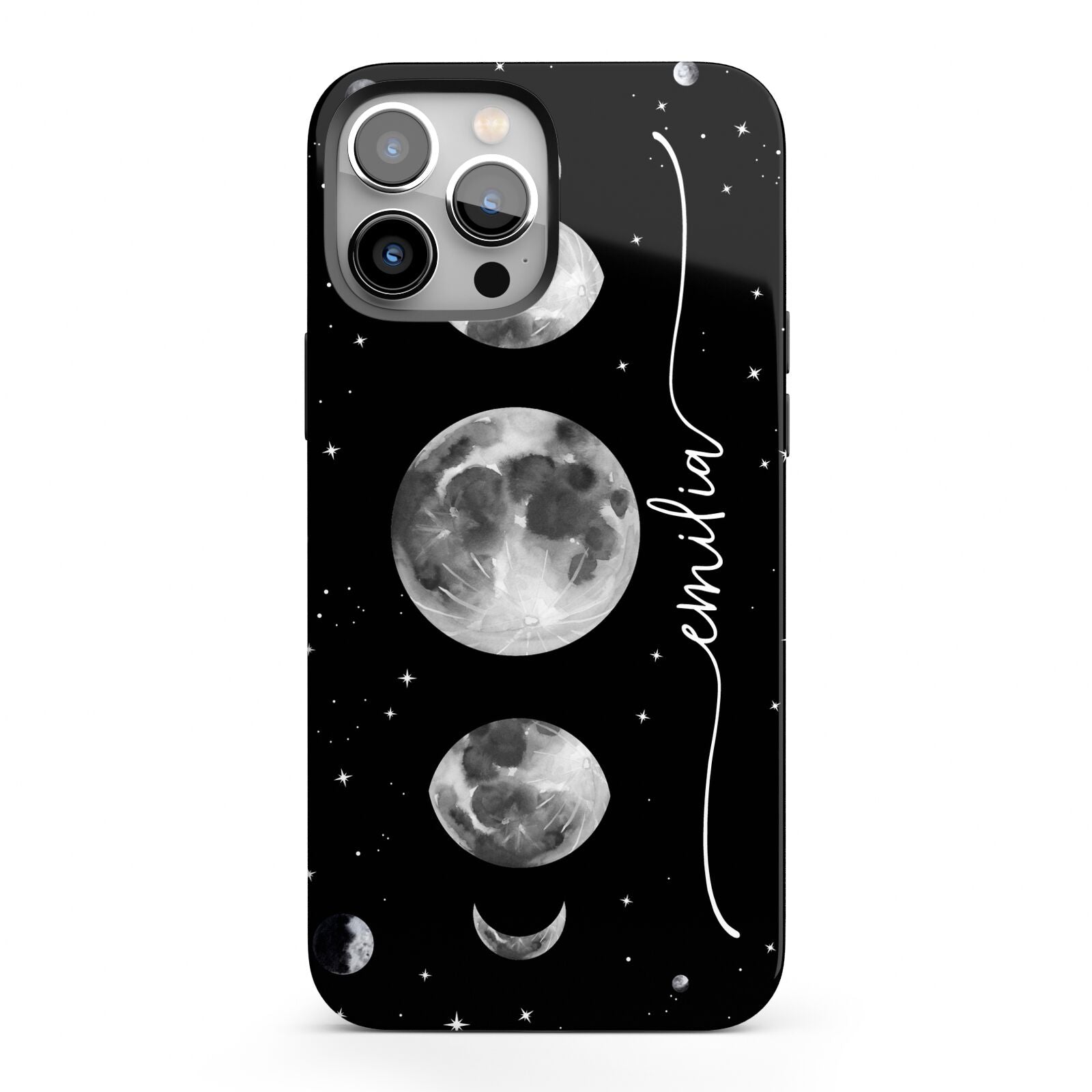 Moon Phases Personalised Name iPhone 13 Pro Max Full Wrap 3D Tough Case