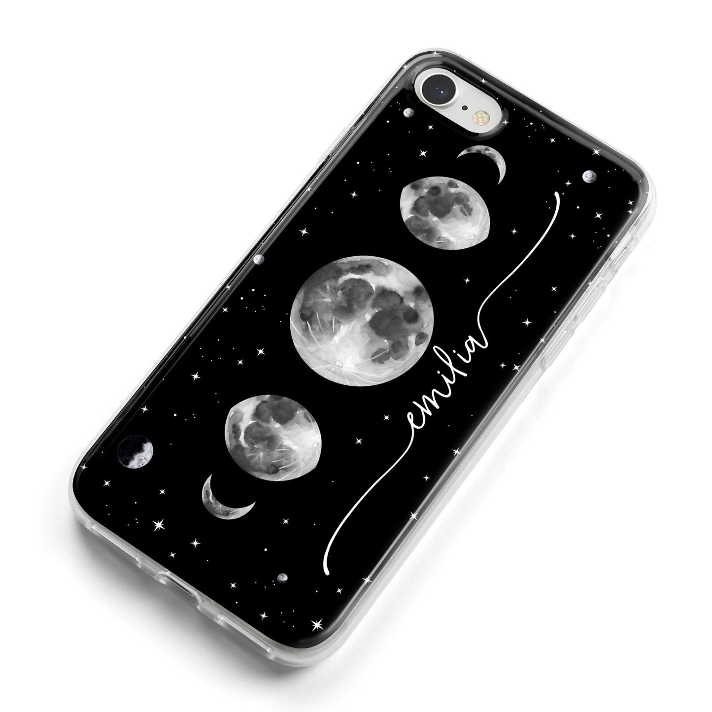 Moon Phases Personalised Name iPhone 8 Bumper Case on Silver iPhone Alternative Image