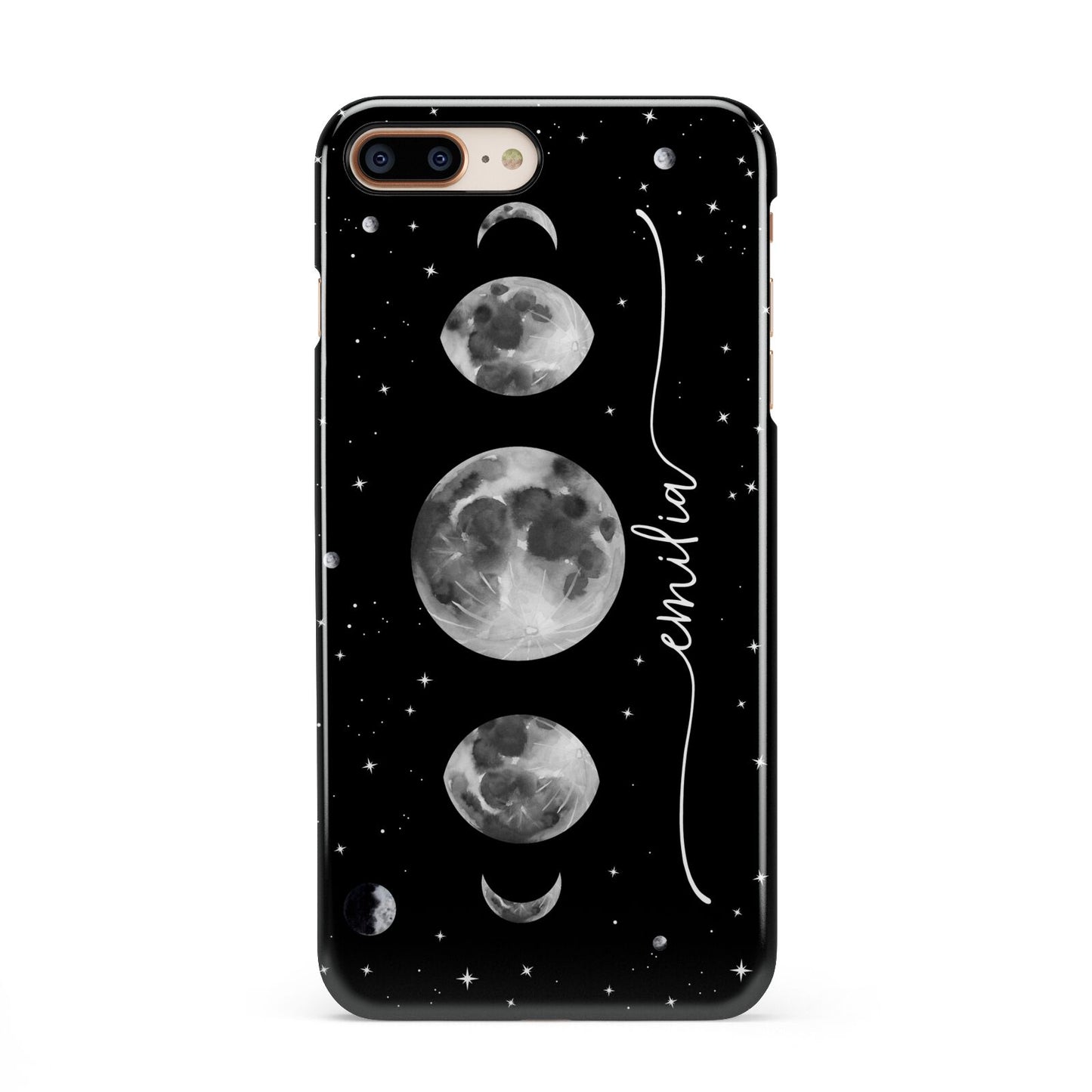 Moon Phases Personalised Name iPhone 8 Plus 3D Snap Case on Gold Phone