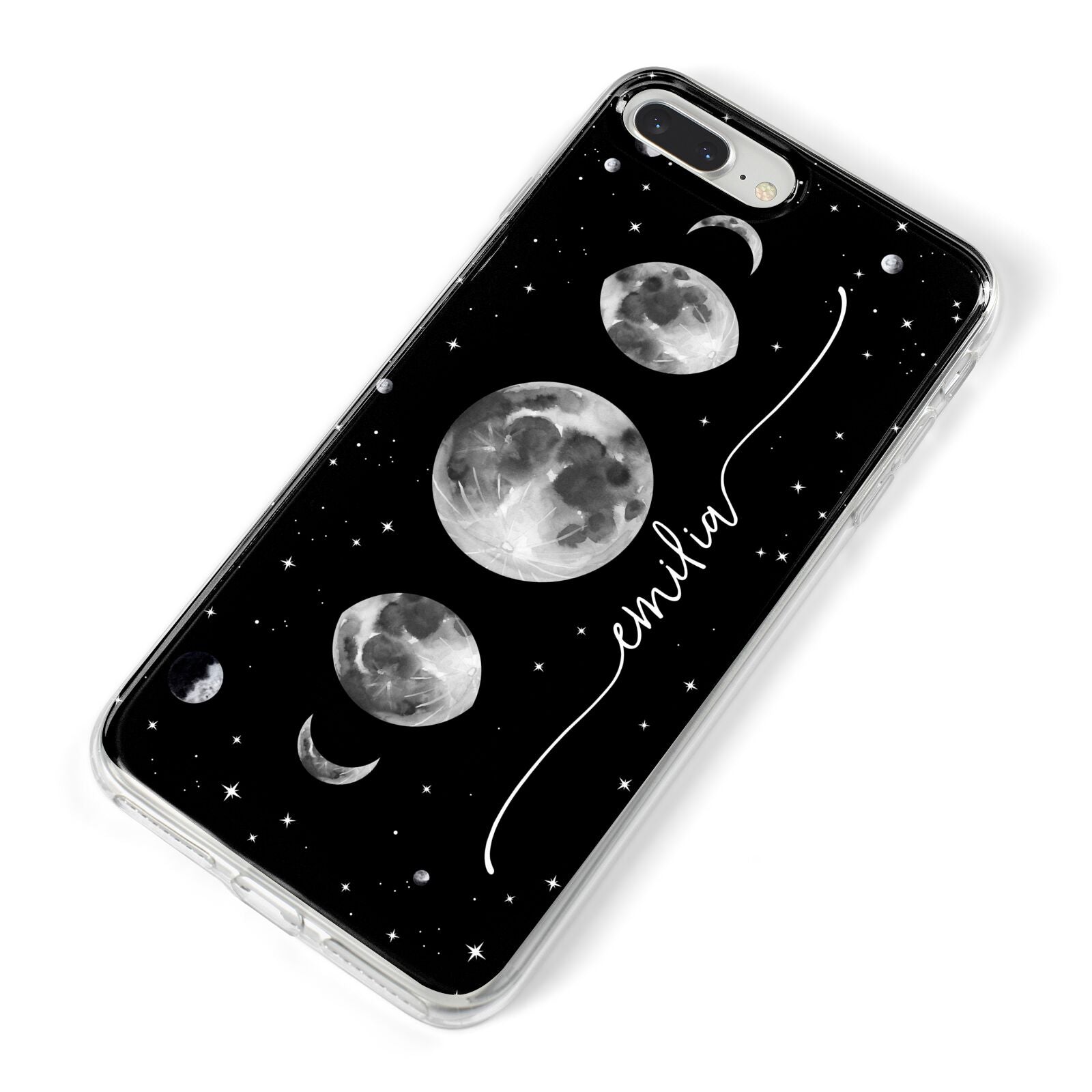 Moon Phases Personalised Name iPhone 8 Plus Bumper Case on Silver iPhone Alternative Image