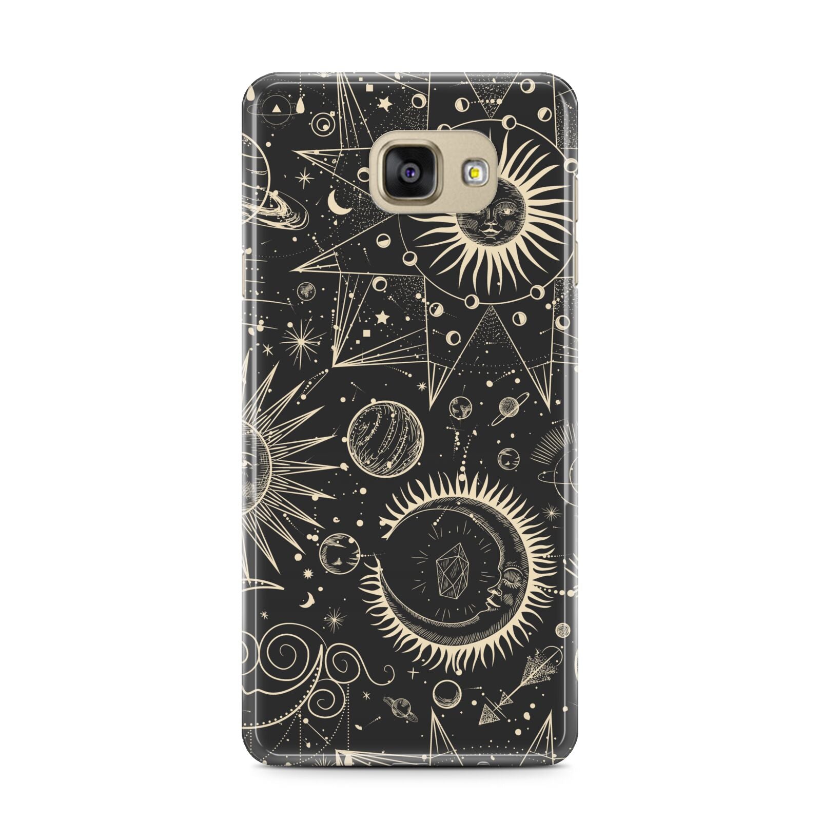 Moon Phases Samsung Galaxy A7 2016 Case on gold phone
