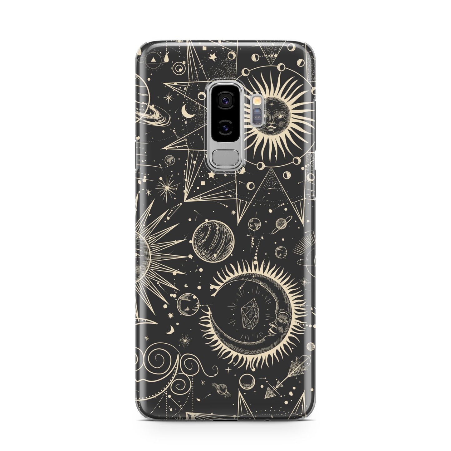 Moon Phases Samsung Galaxy S9 Plus Case on Silver phone