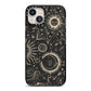 Moon Phases iPhone 13 Black Impact Case on Silver phone